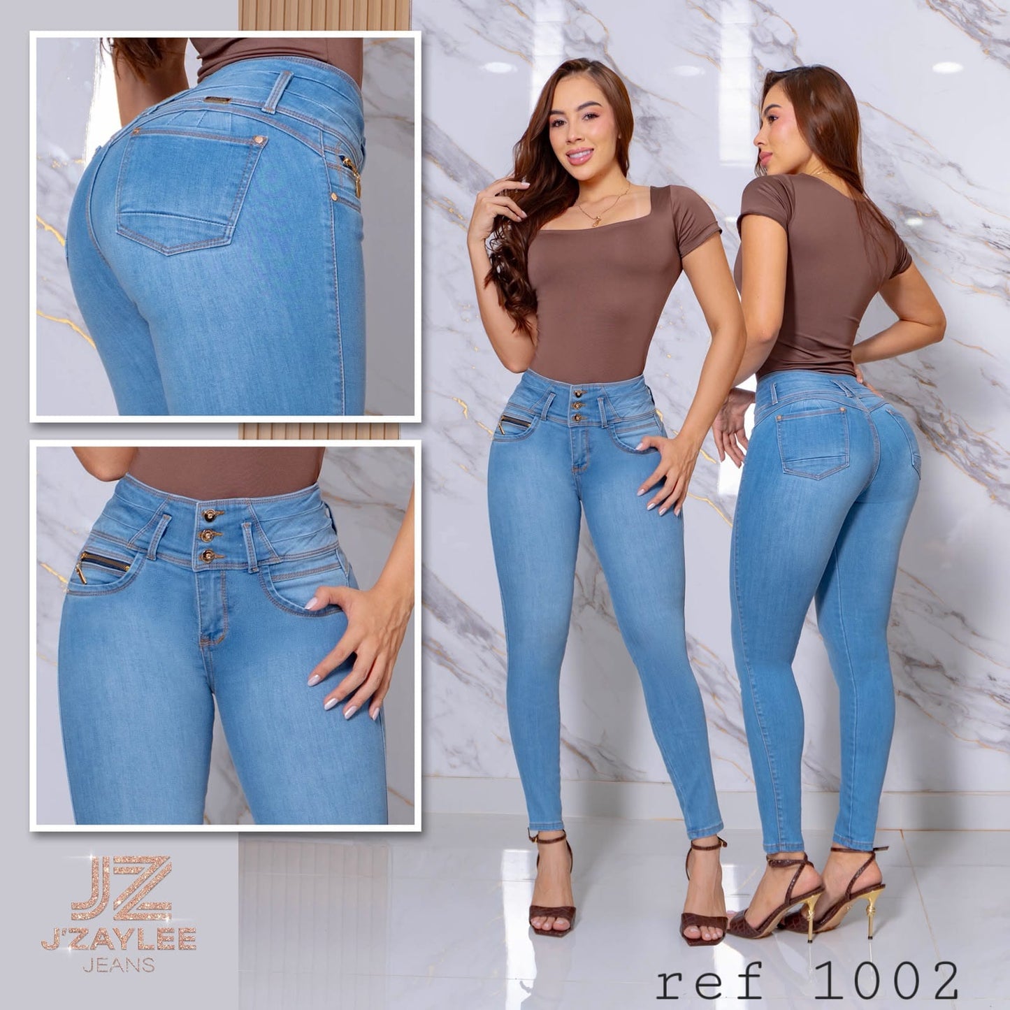JEANS 3 BOTONES REF: 1002 CLARO