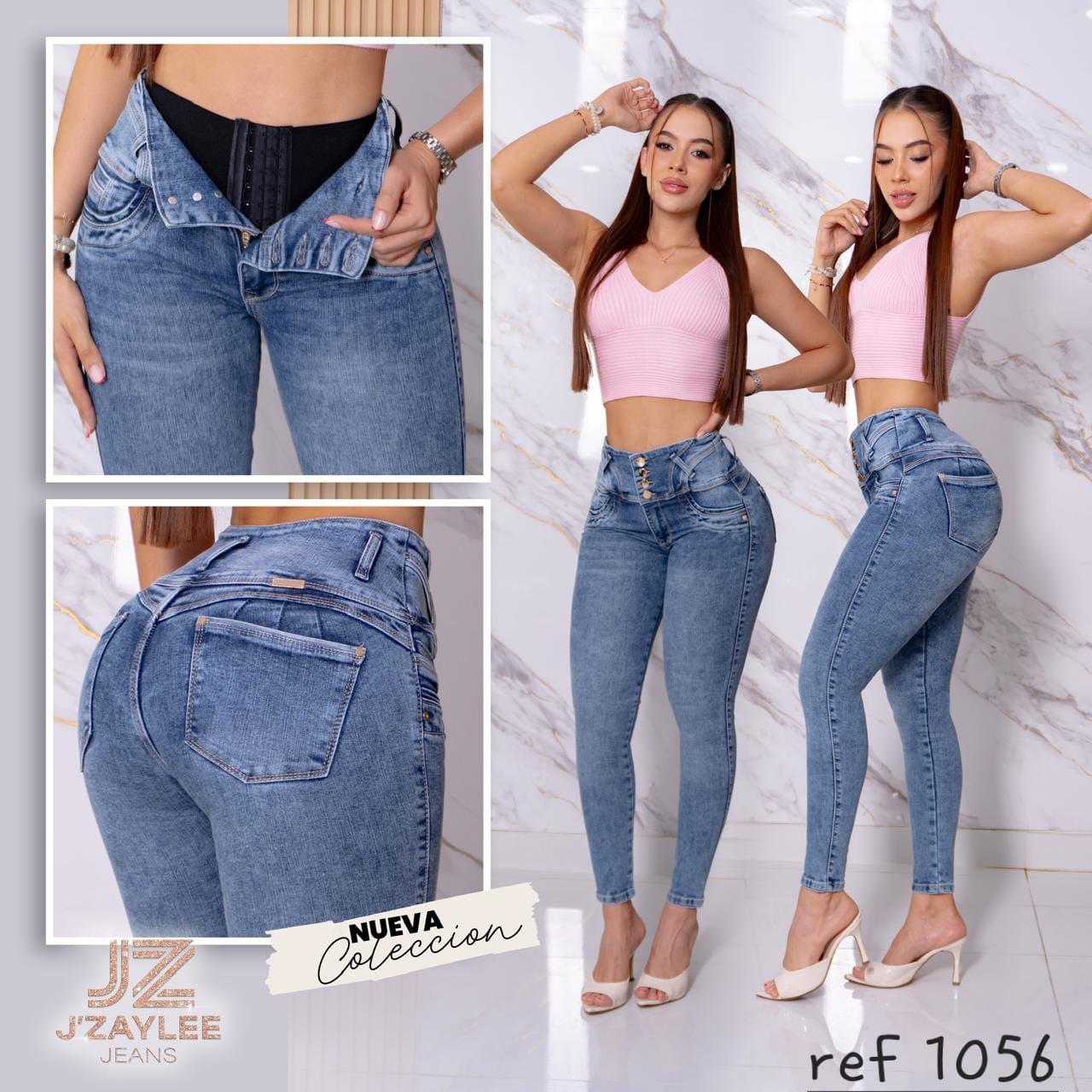 JEANS 3 BOTONES REF: 1056 CLARO