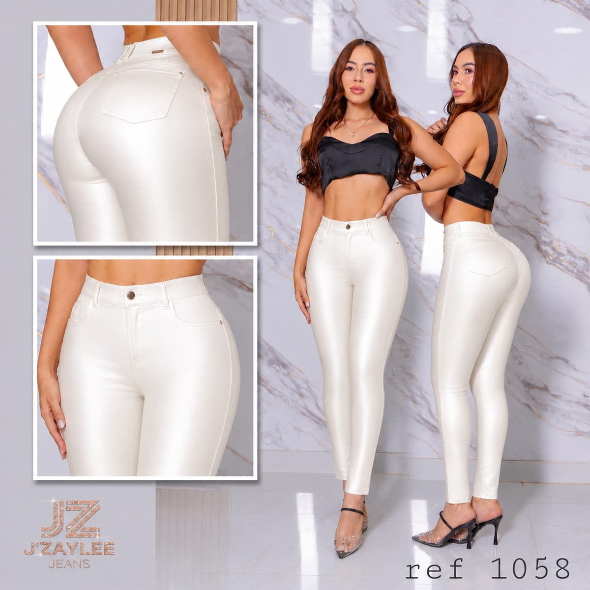 JEANS SKINNY REF: 1058 CUERINA BLANCO