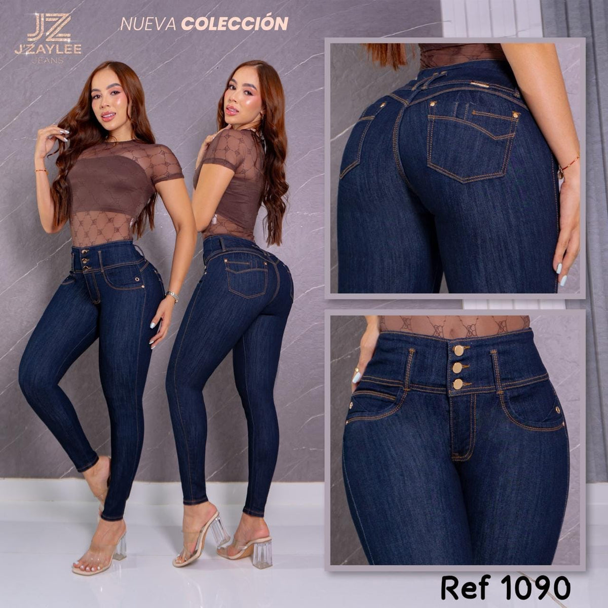 JEANS 3 BOTONES REF: 1090 OSCURO