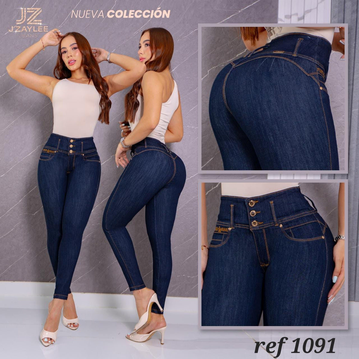JEANS 3 BOTONES REF: 1091 OSCURO