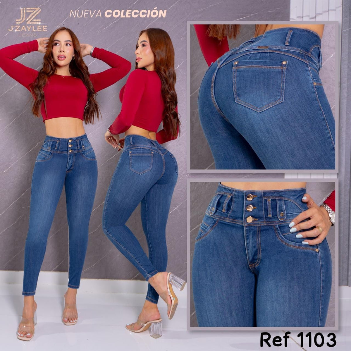 JEANS 3 BOTONES REF: 1103 MEDIO