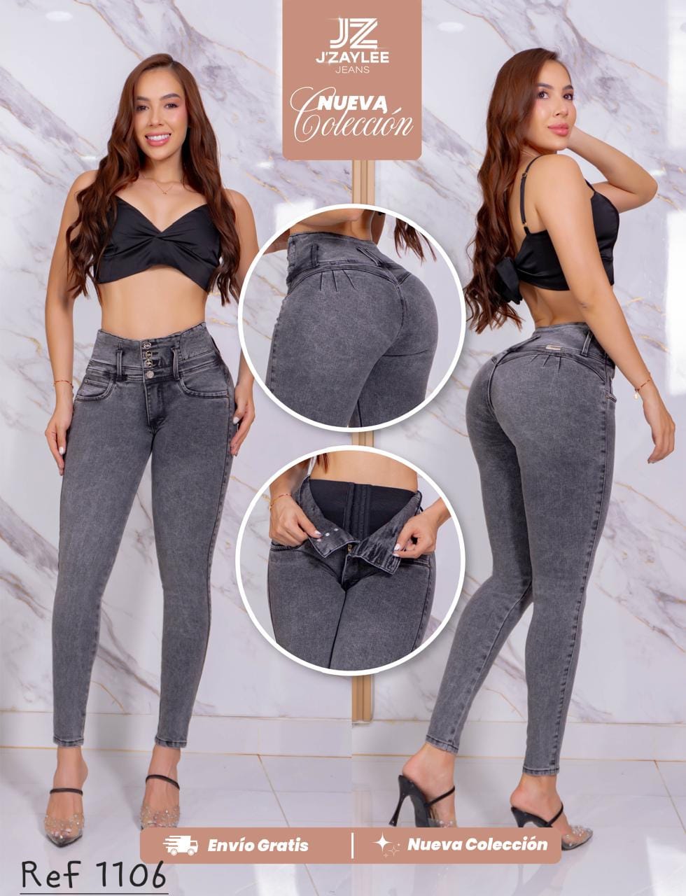 JEANS 3 BOTONES CON FAJA INTERNA REF:1106