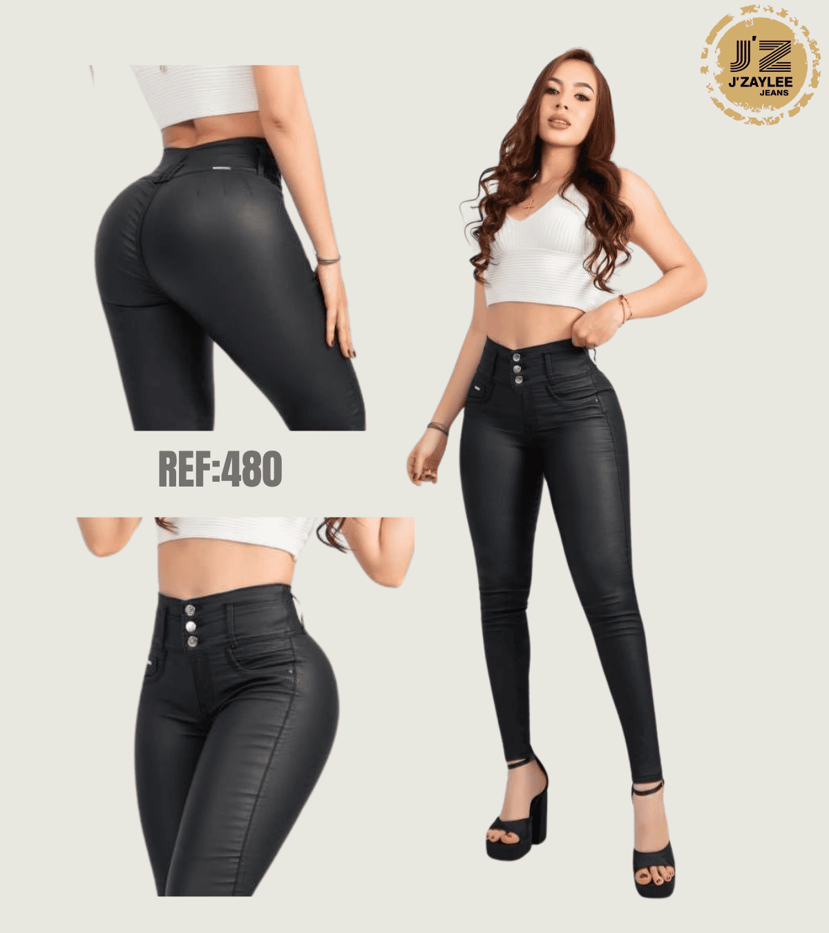 Pantalon Cuerina 3 Botones