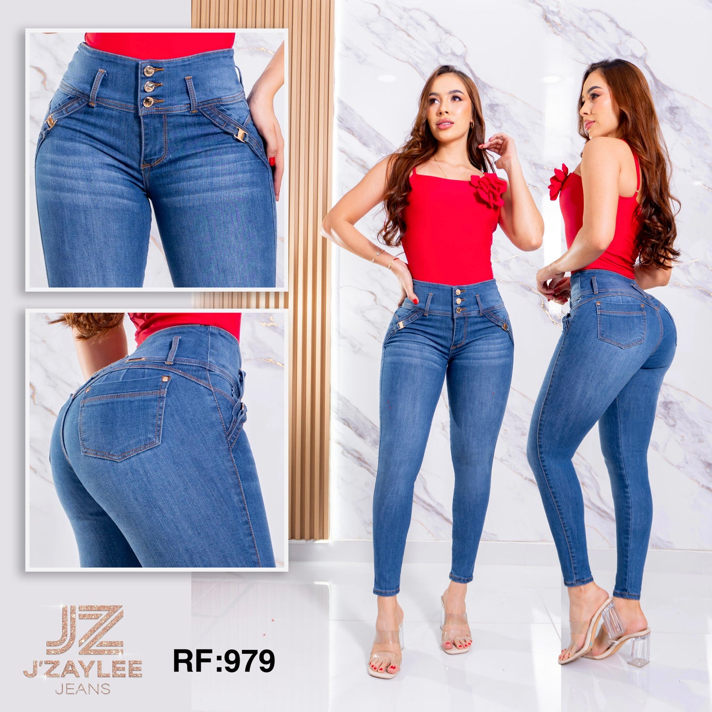 JEANS 3 BOTONES REF: 979 MEDIO