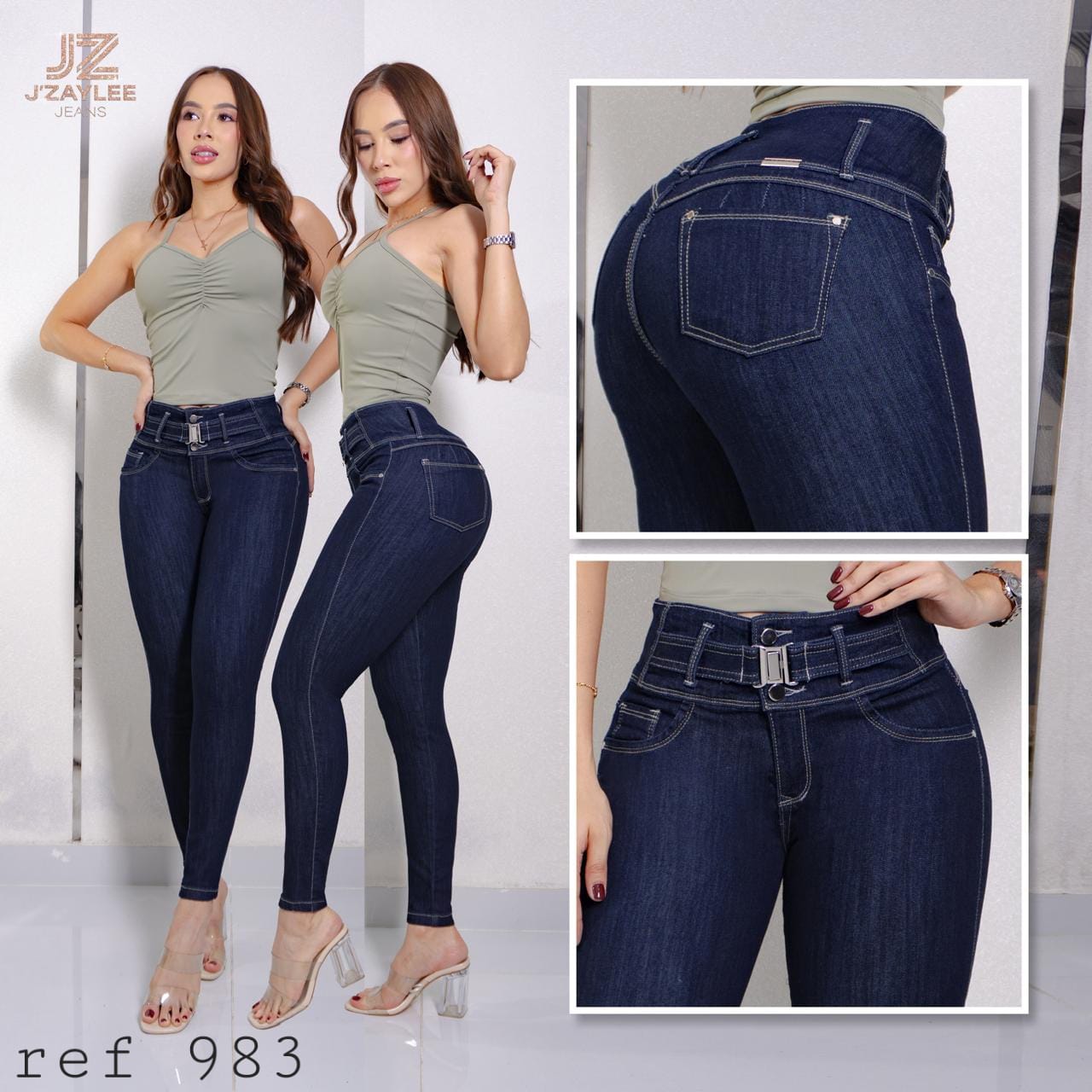 JEANS 3 BOTONES REF: 983 OSCURO