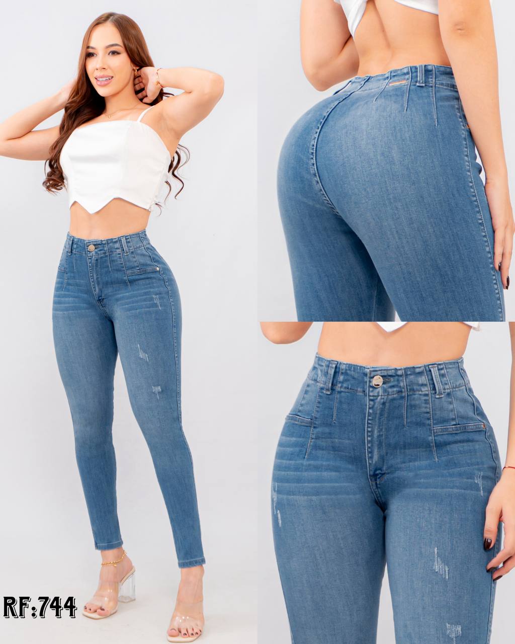 JEANS 1 BOTON TIRO ALTO RF:744