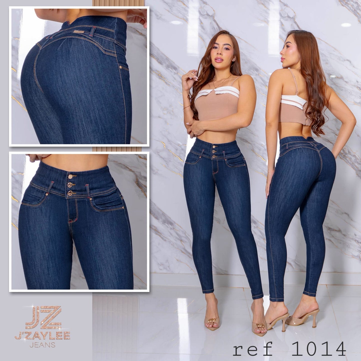JEANS 3 BOTONES REF: 1014 OSCURO