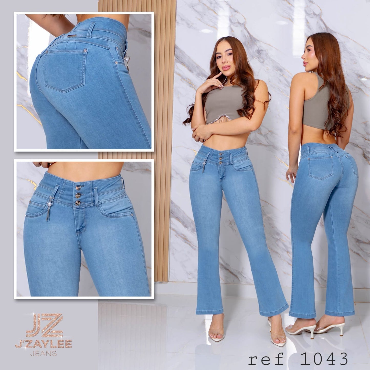 JEANS BOTA CAMPANA  REF:1043 CLARO