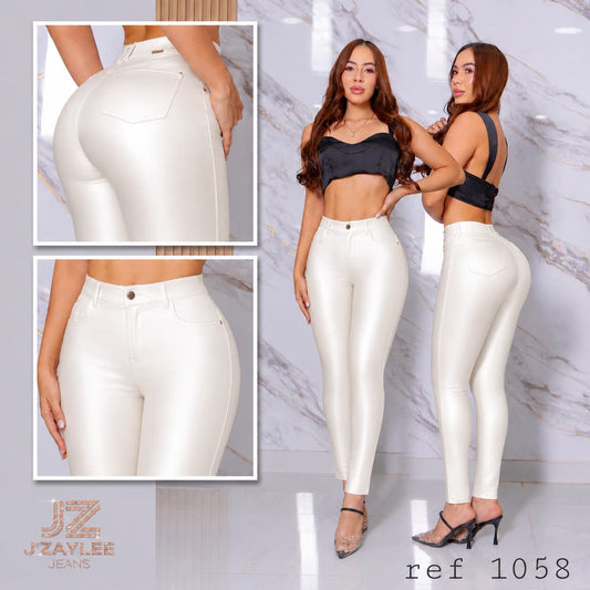 JEANS SKINNY REF: 1058 CUERINA BLANCO