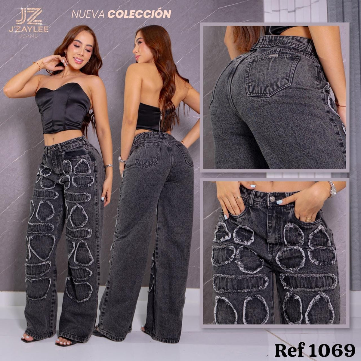 JEANS PALAZZO REF:1069 GRIS