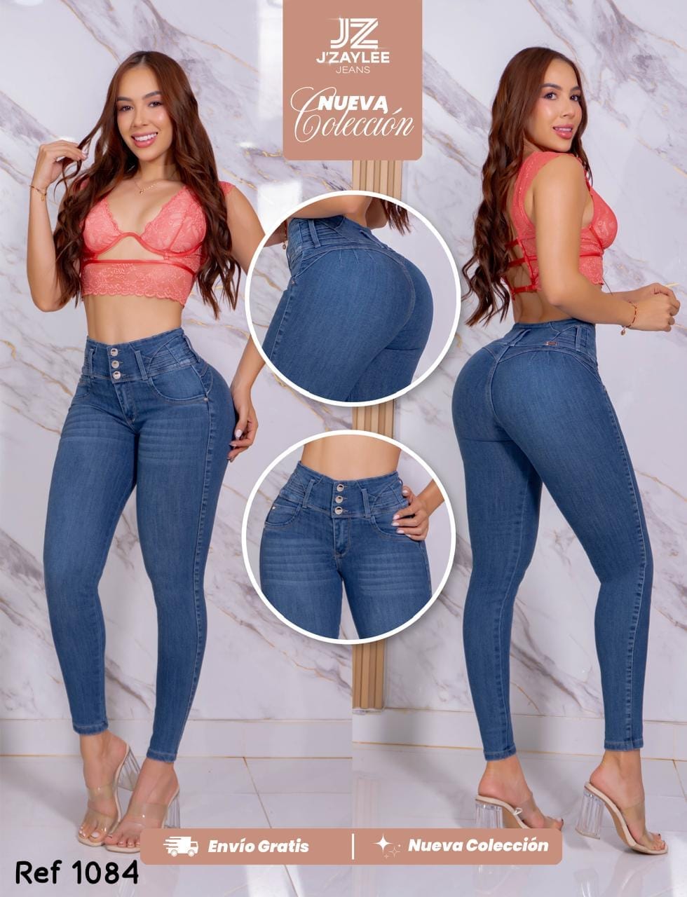 JEANS 3 BOTONES REF: 1084 CLARO