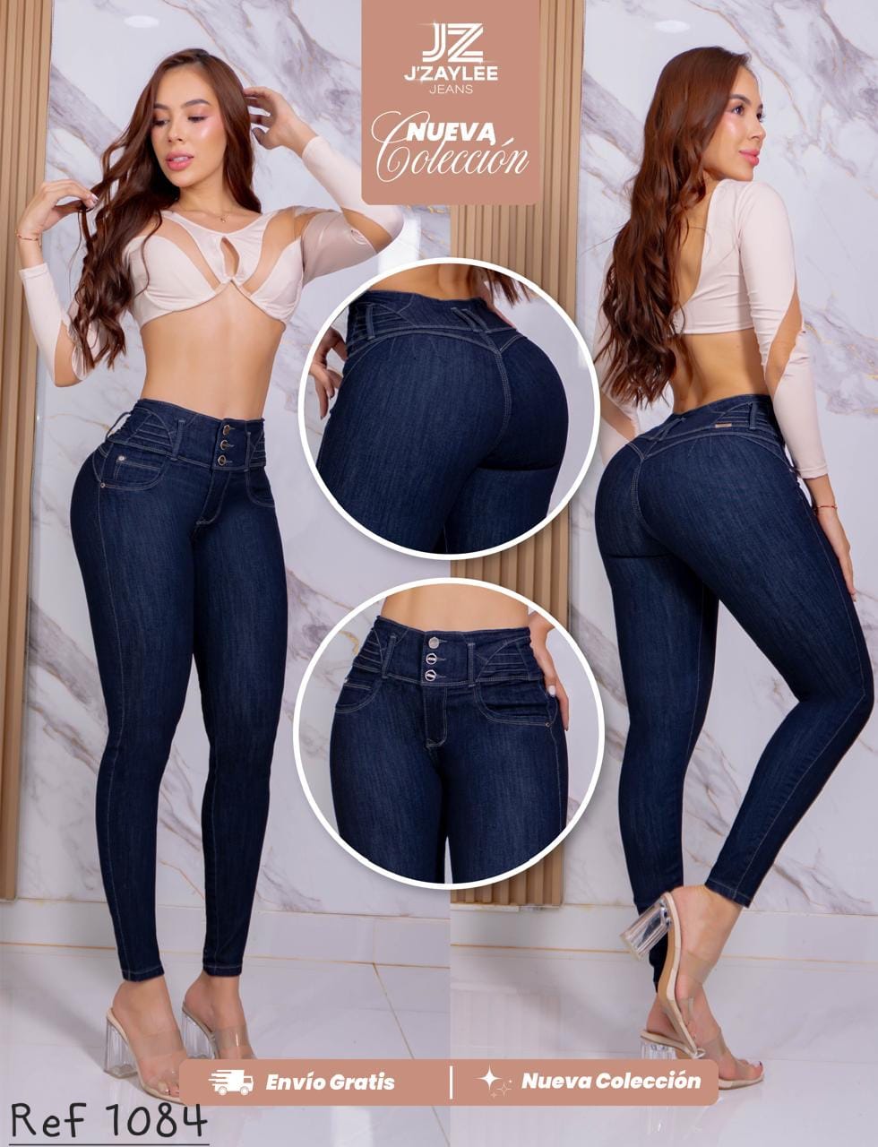JEANS 3 BOTONES REF: 1084 OSCURO