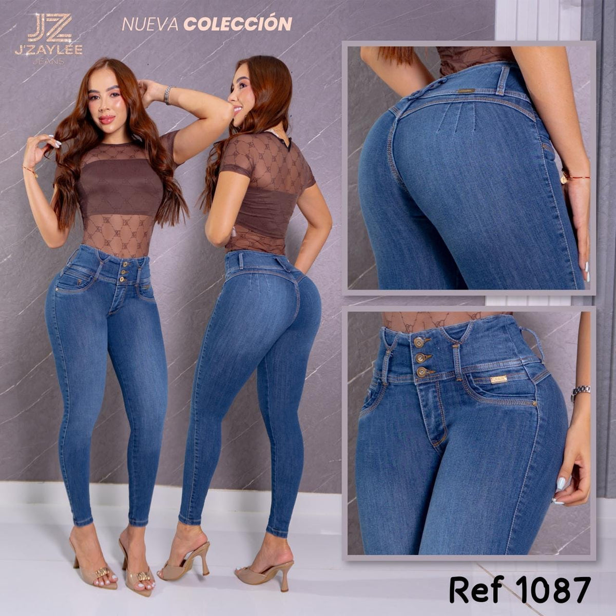 JEANS 3 BOTONES REF: 1087 CLARO