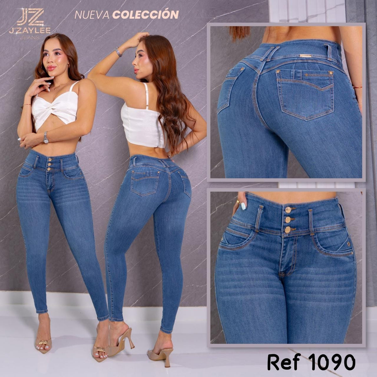 JEANS 3 BOTONES REF: 1090 CLARO