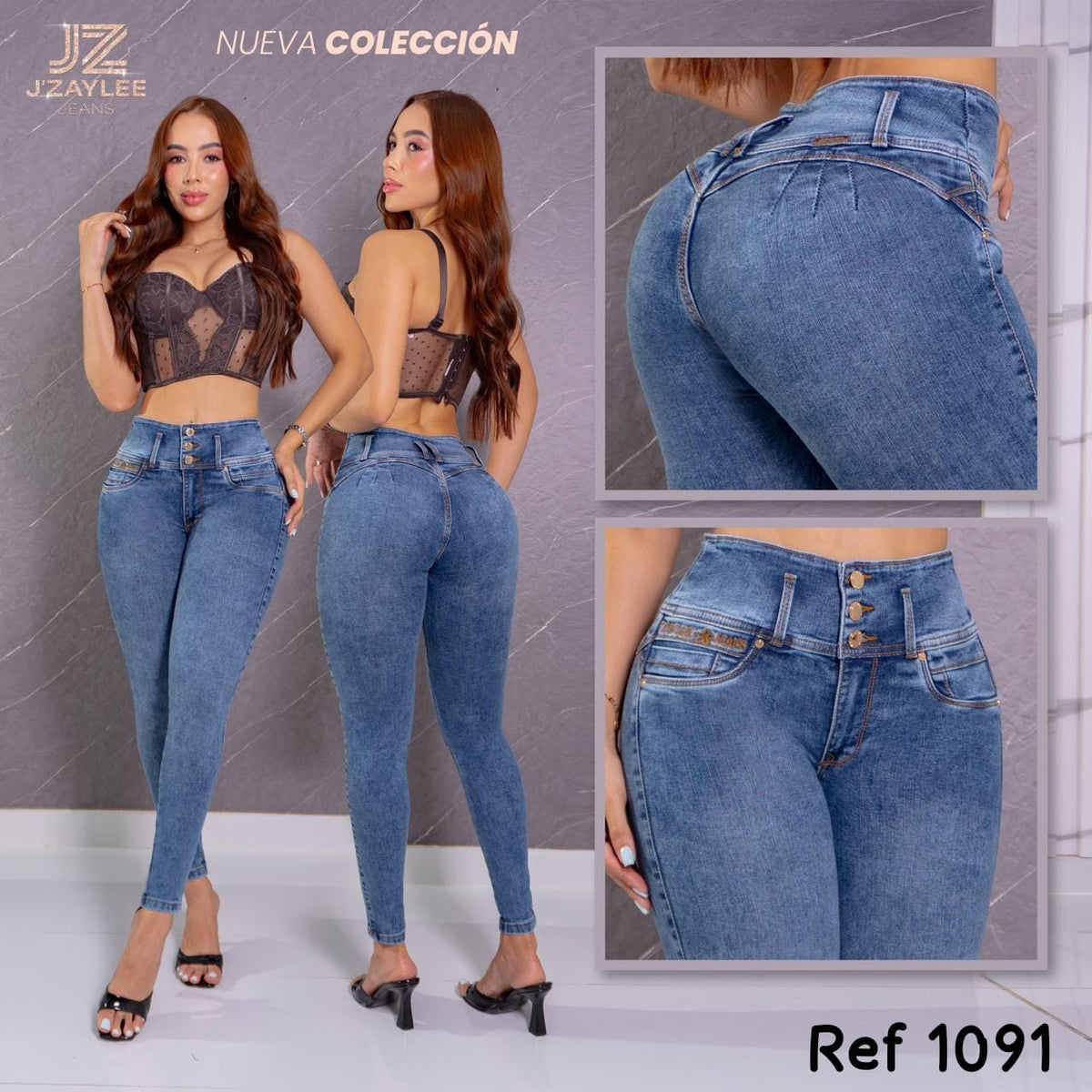 JEANS 3 BOTONES REF: 1091 CLARO
