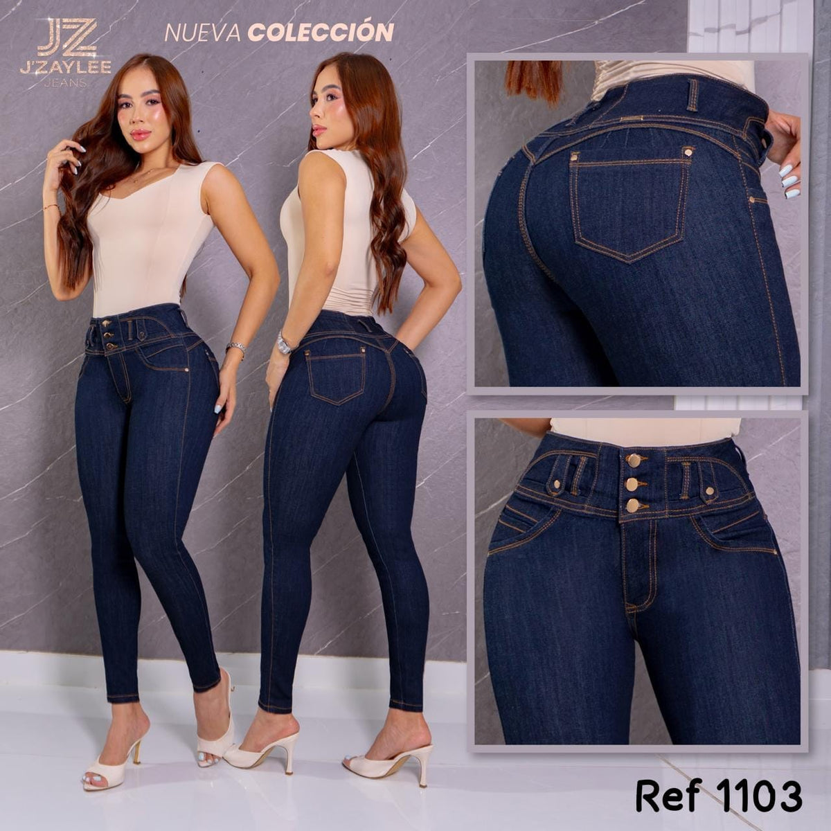 JEANS 3 BOTONES REF: 1103 OSCURO