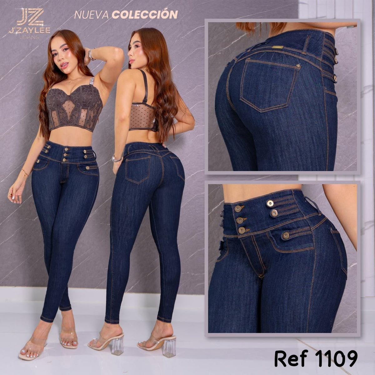 JEANS 3 BOTONES REF: 1109 OSCURO