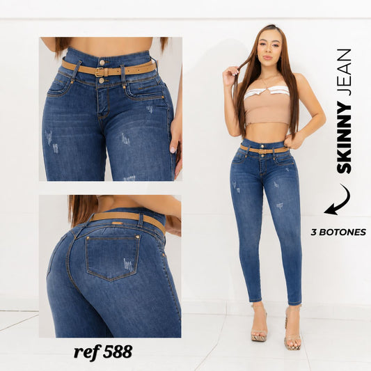 JEANS 3 BOTONES REF: 588 MEDIO