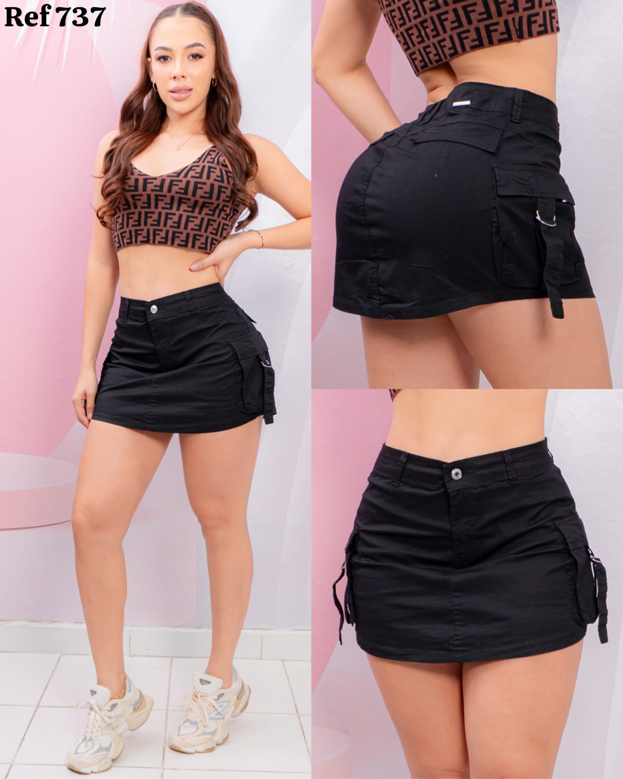 FALDA SHORT EN DRIL REF:737