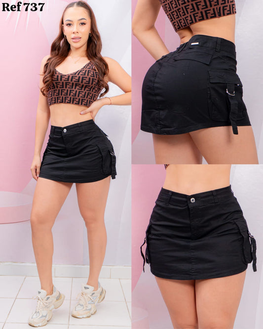 FALDA SHORT EN DRIL REF:737