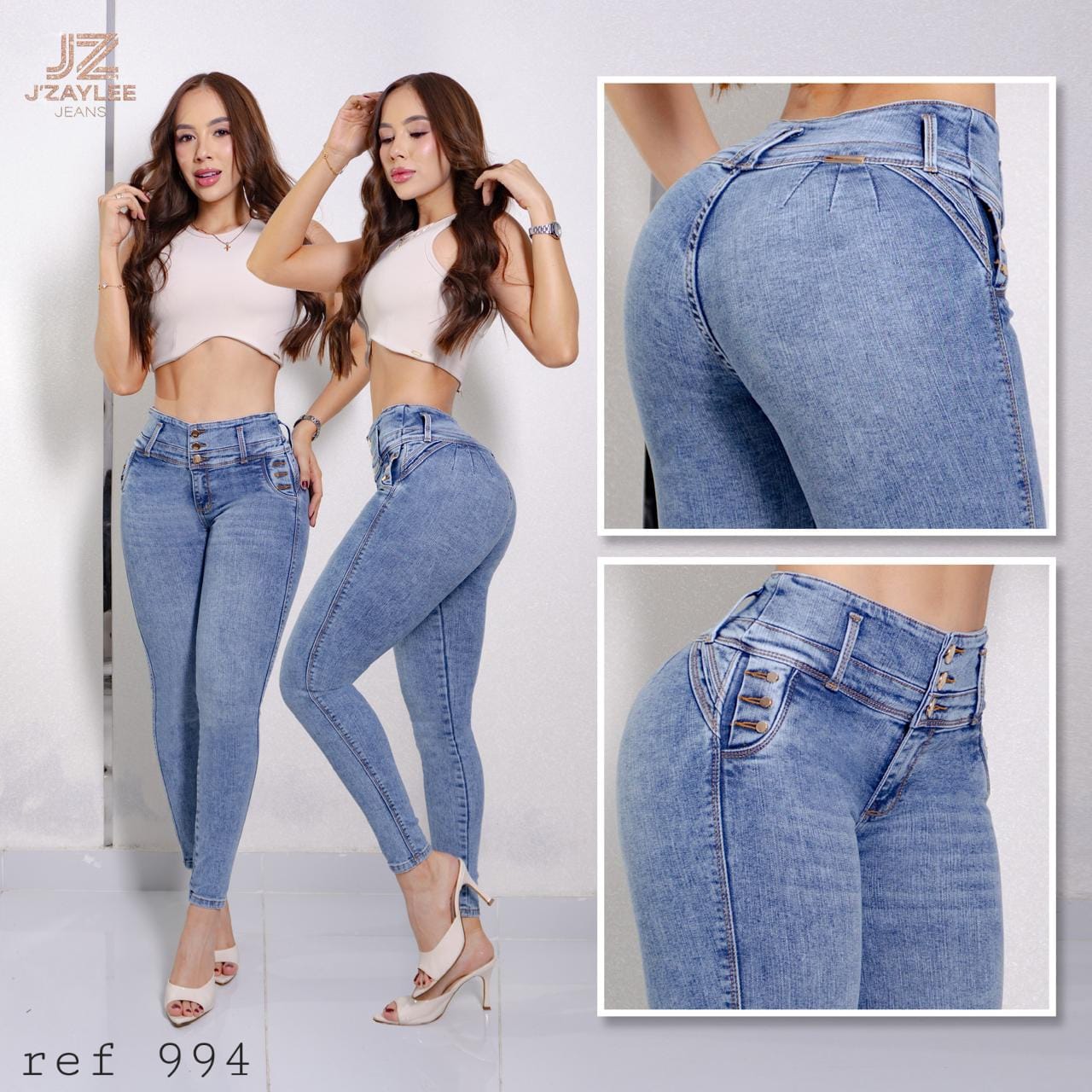 JEANS 3 BOTONES REF: 994 CLARO