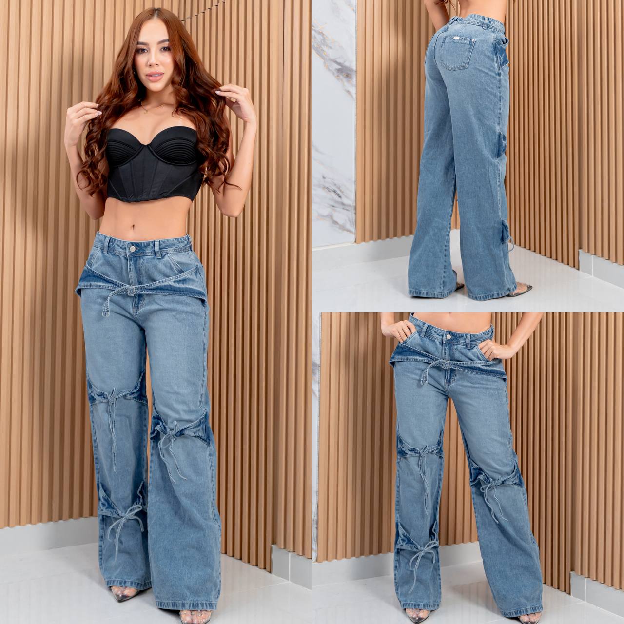 JEANS PALAZZO CON AMARRES RF:790