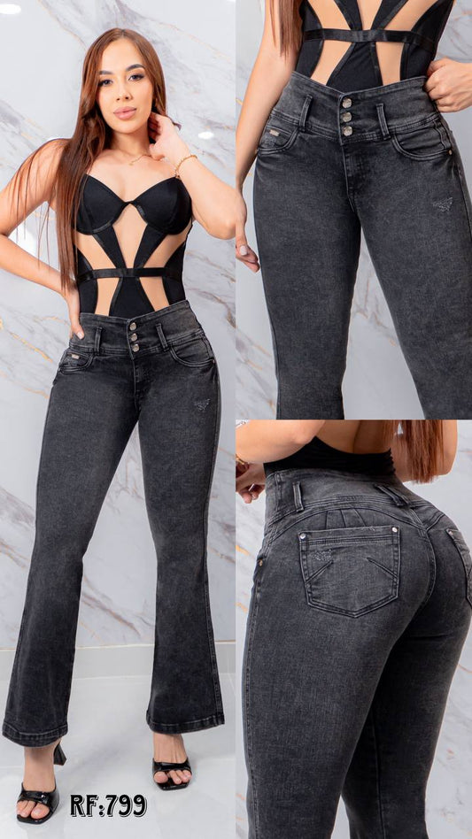 JEANS BOTA CAMPANA TONO HUMO  RF:799