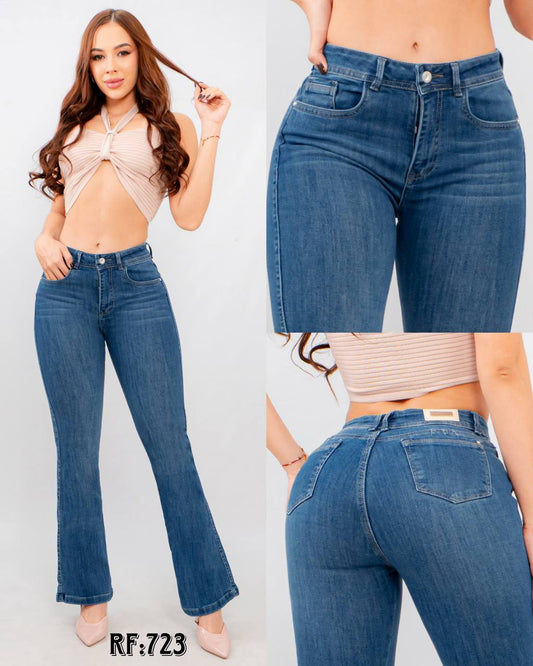 JEANS BOTA ANCHA TONO MEDIO RF:723